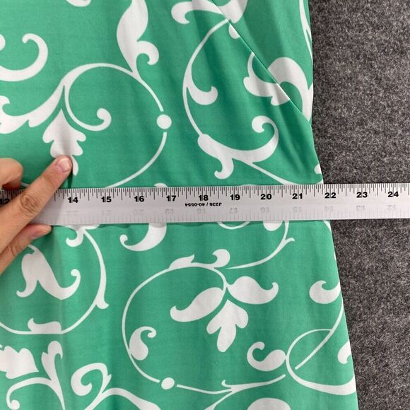 5/$45 Bella Berry Dress Women L Large Green Floral Shift Short Cold Shoulder - Picture 7 of 9